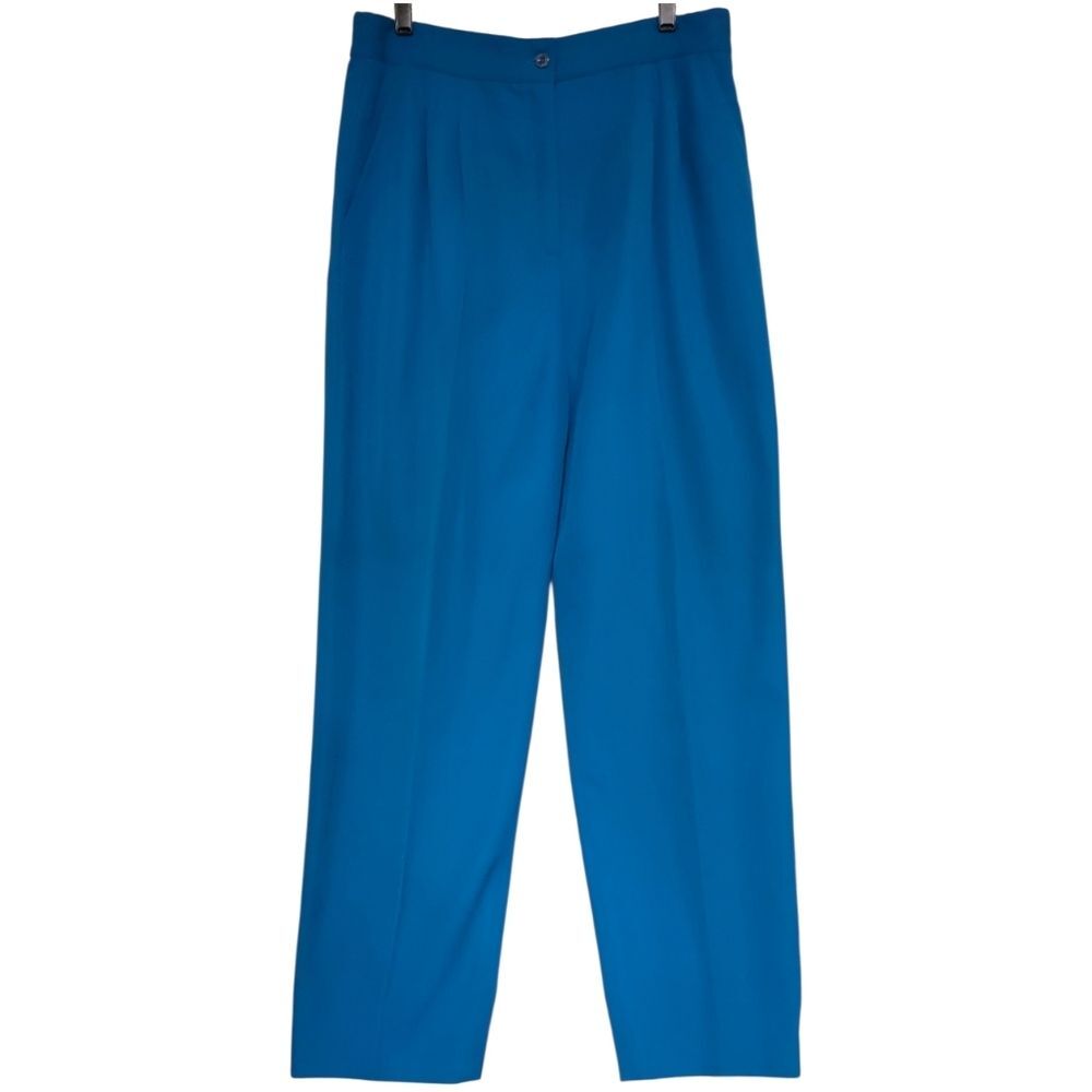 IB Diffusion Vintage Wool Pants Turquoise Blue Pleated Size 16, Measures 34x31